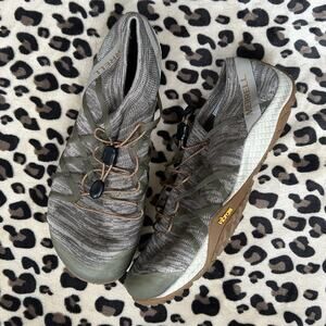 Merrell Barefoot Trail Glove 4 Shoe Womens 10 Gray Knit Vibram Minimalist Hiking